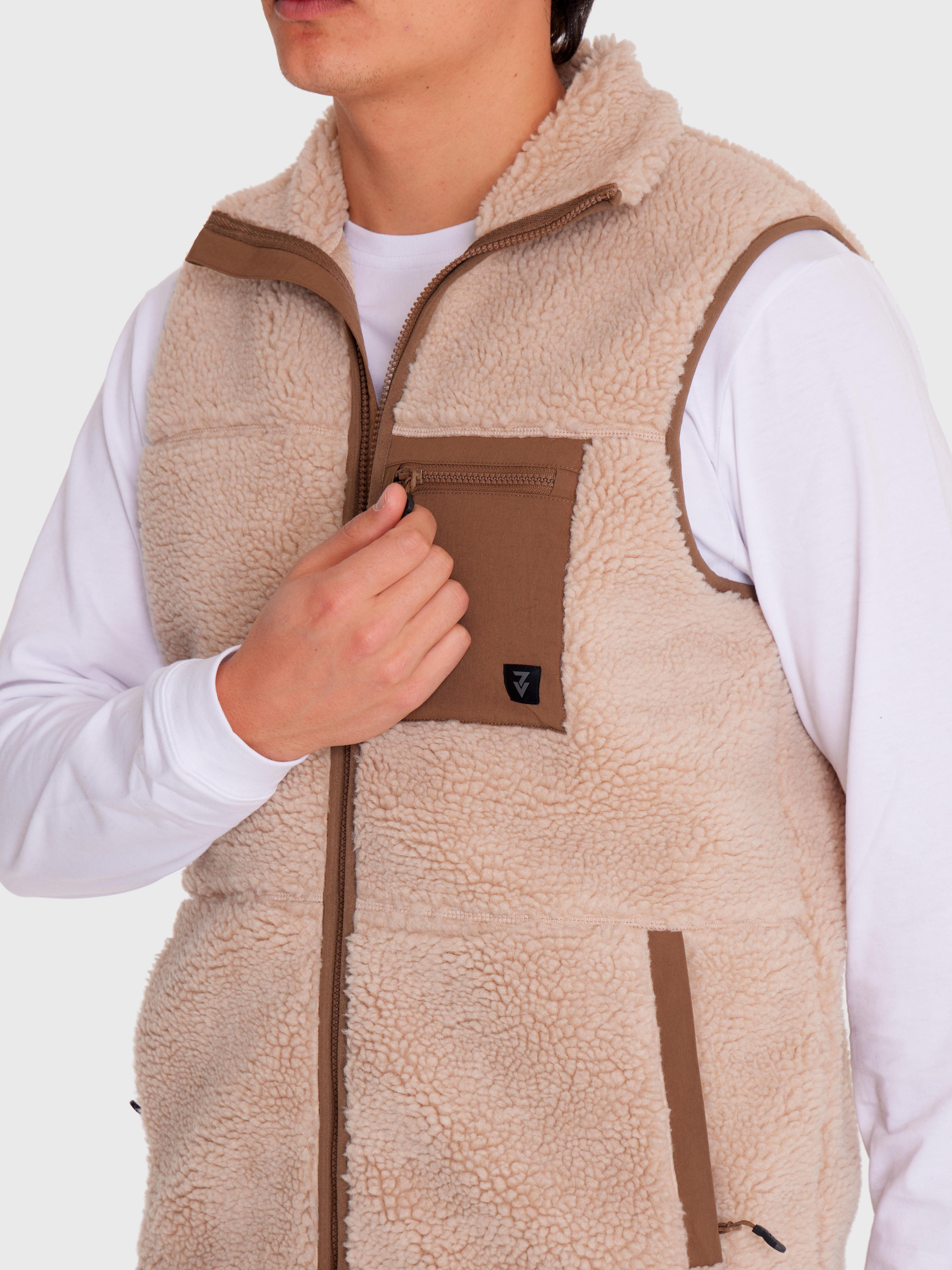 Polar Vest Sherpa sin mangas Café claro Hombre-7
