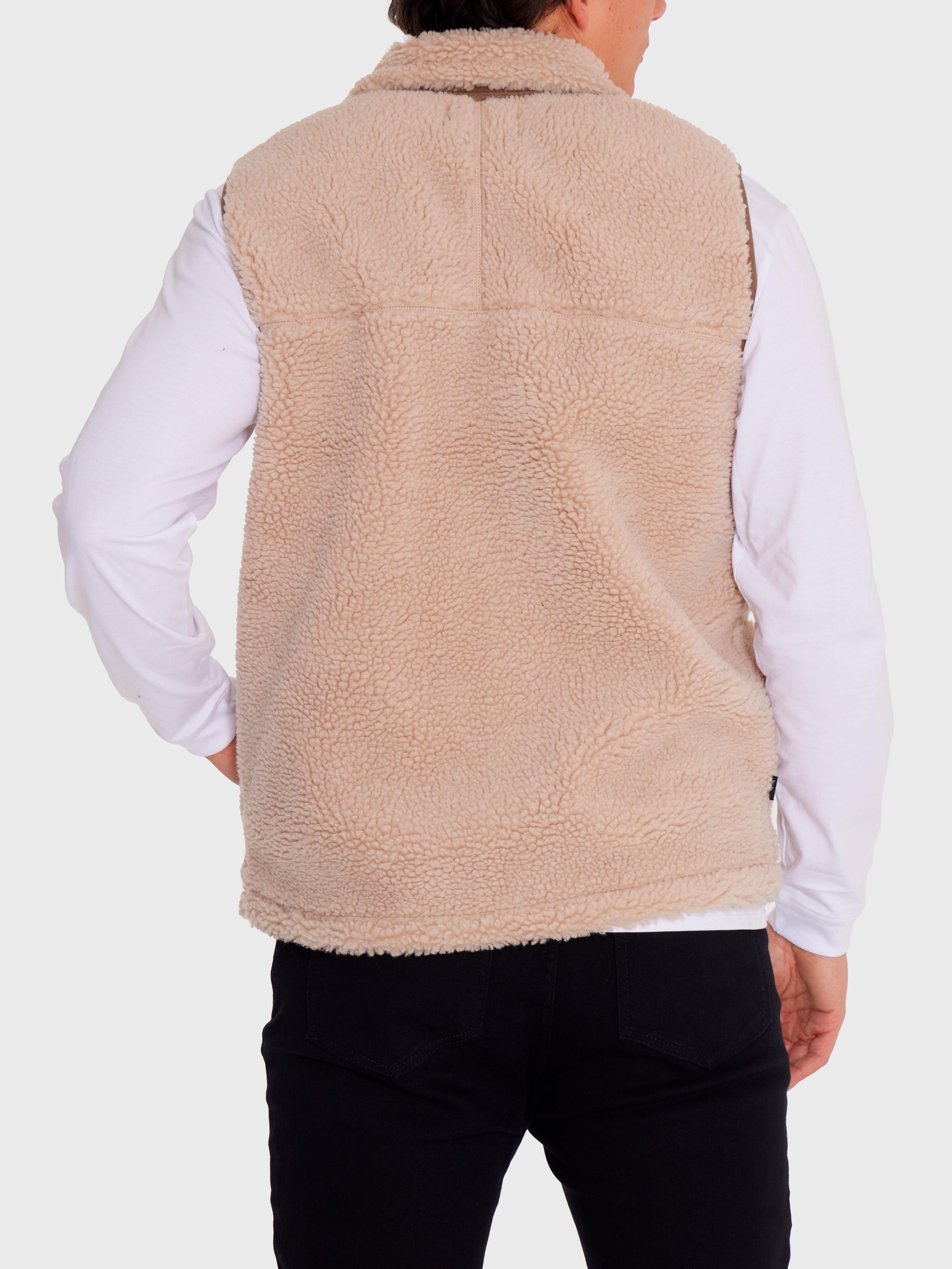 Polar Vest Sherpa sin mangas Café claro Hombre-9