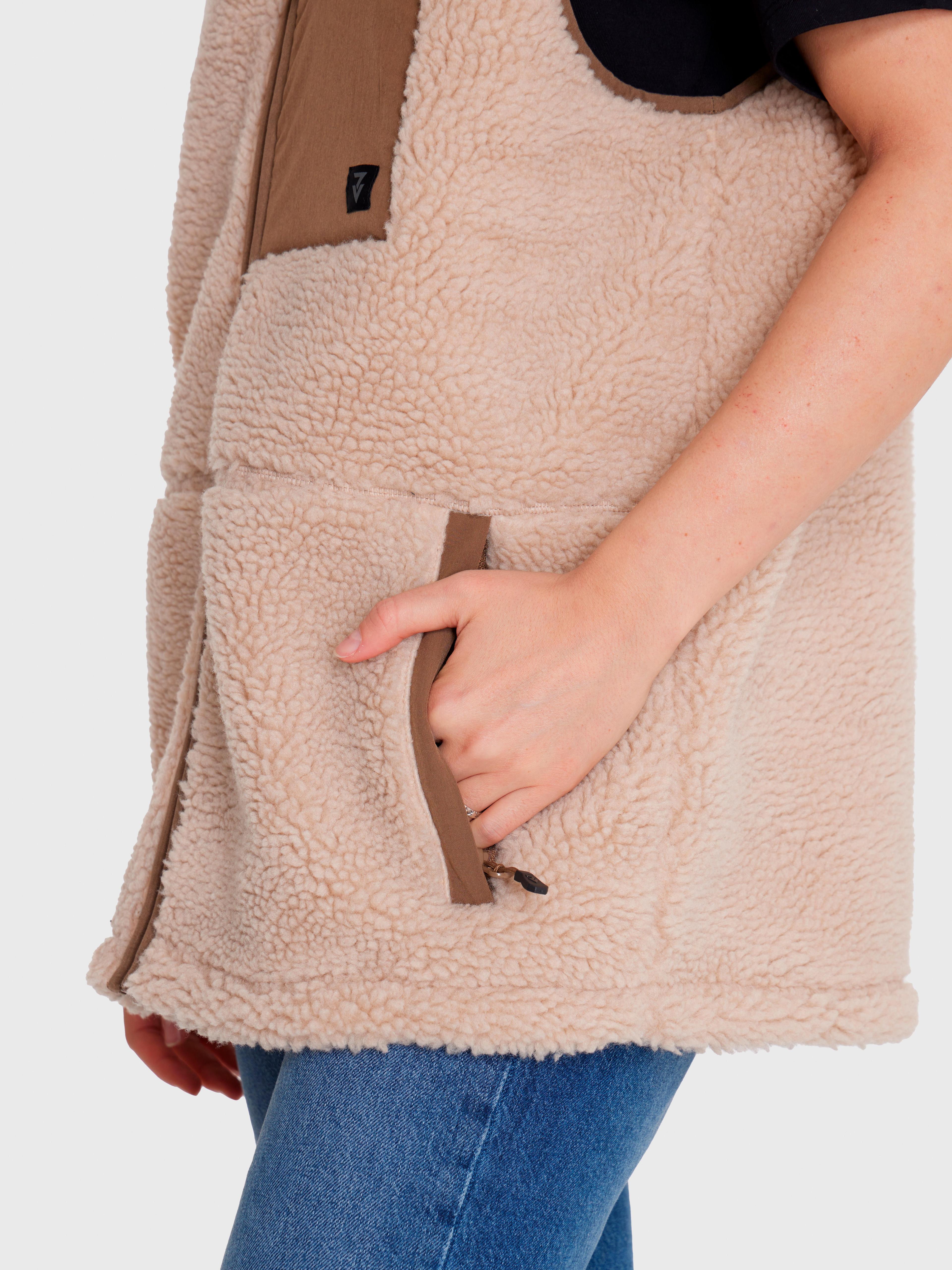 Polar Vest Sherpa sin mangas Café claro Hombre-3