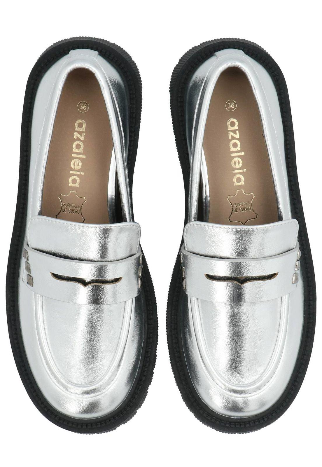 Mocasín West Mujer Plateado-7