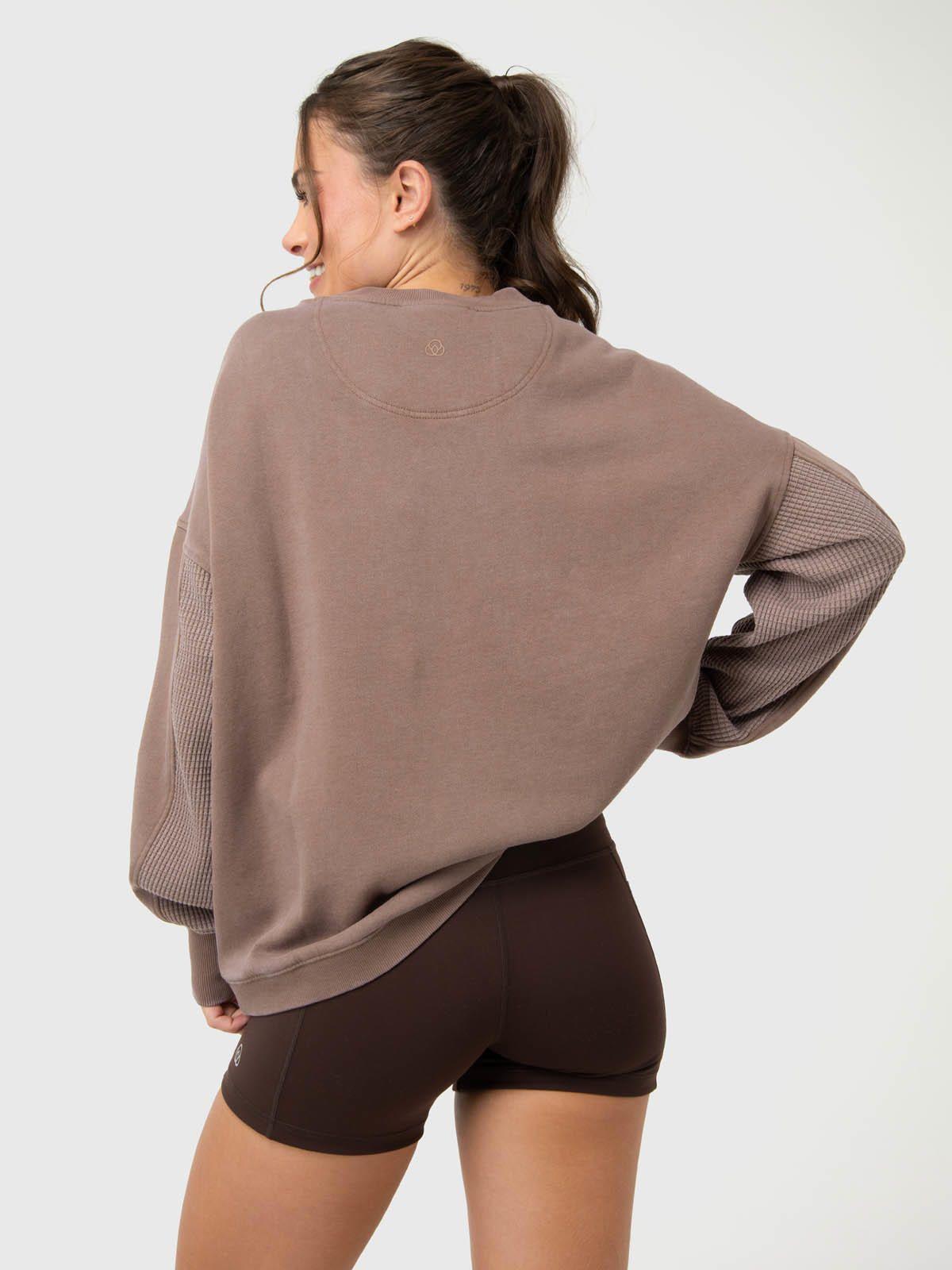 Polerón Mujer Oversize Crew II Café Claro-4