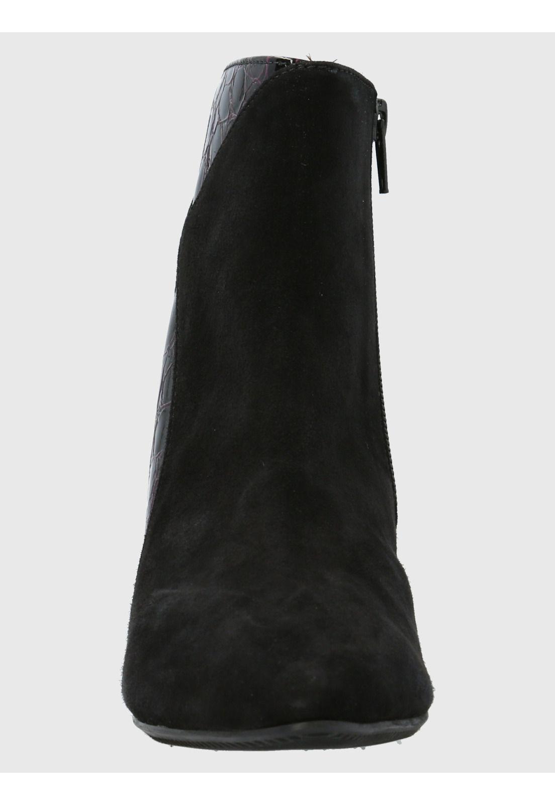 Botín Cuero Mujer Carmine Negro-3