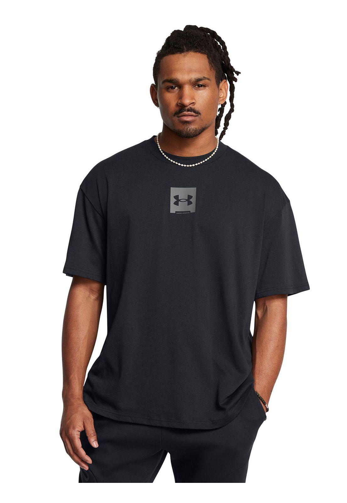 Polera Manga Corta Oversized Hombre Negro-3