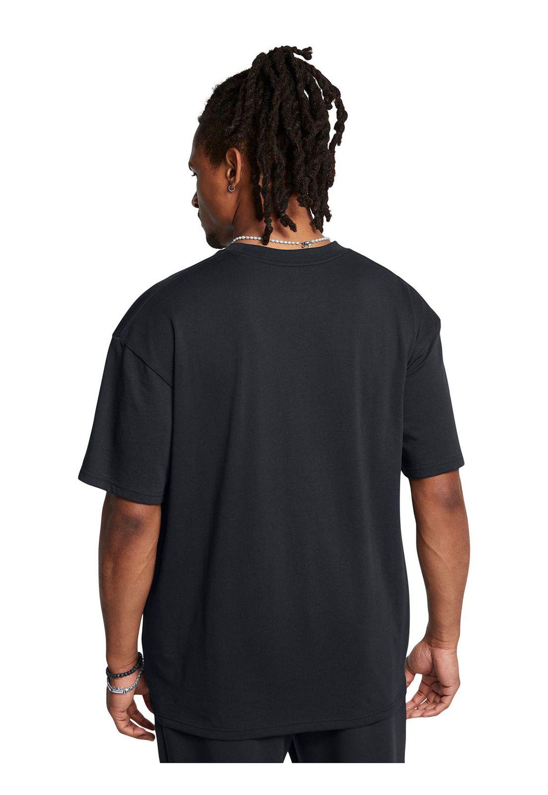 Polera Manga Corta Oversized Hombre Negro-4