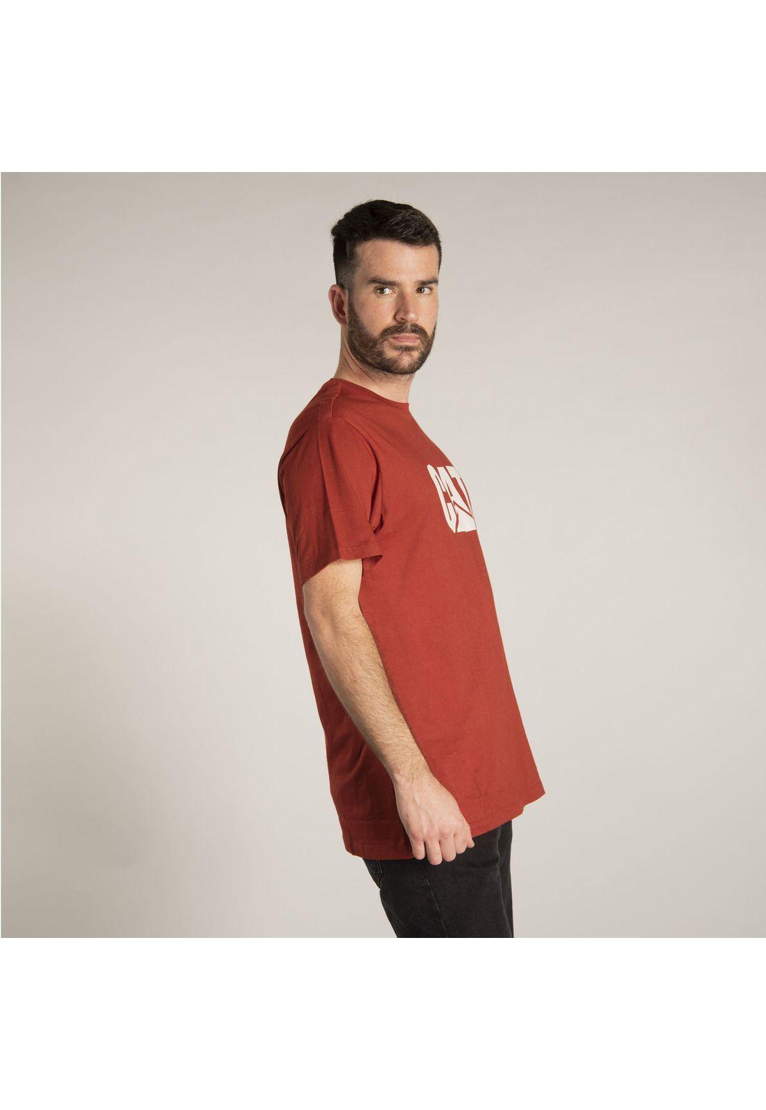 Polera M/C Hombre Slim Fit Logo Tee Café-1
