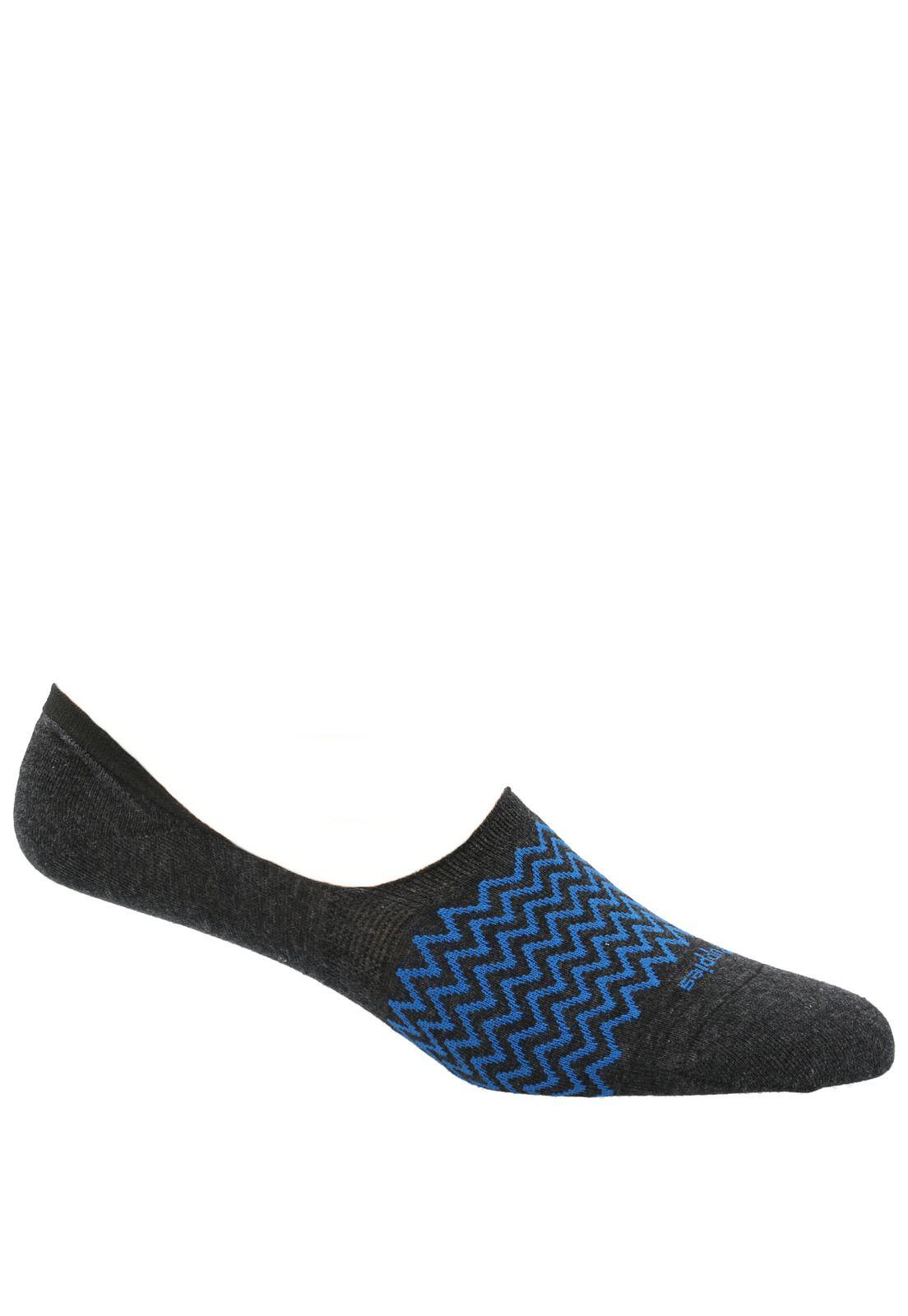 Calcetín Algodón Hombre Inv Zigzag Gris-0