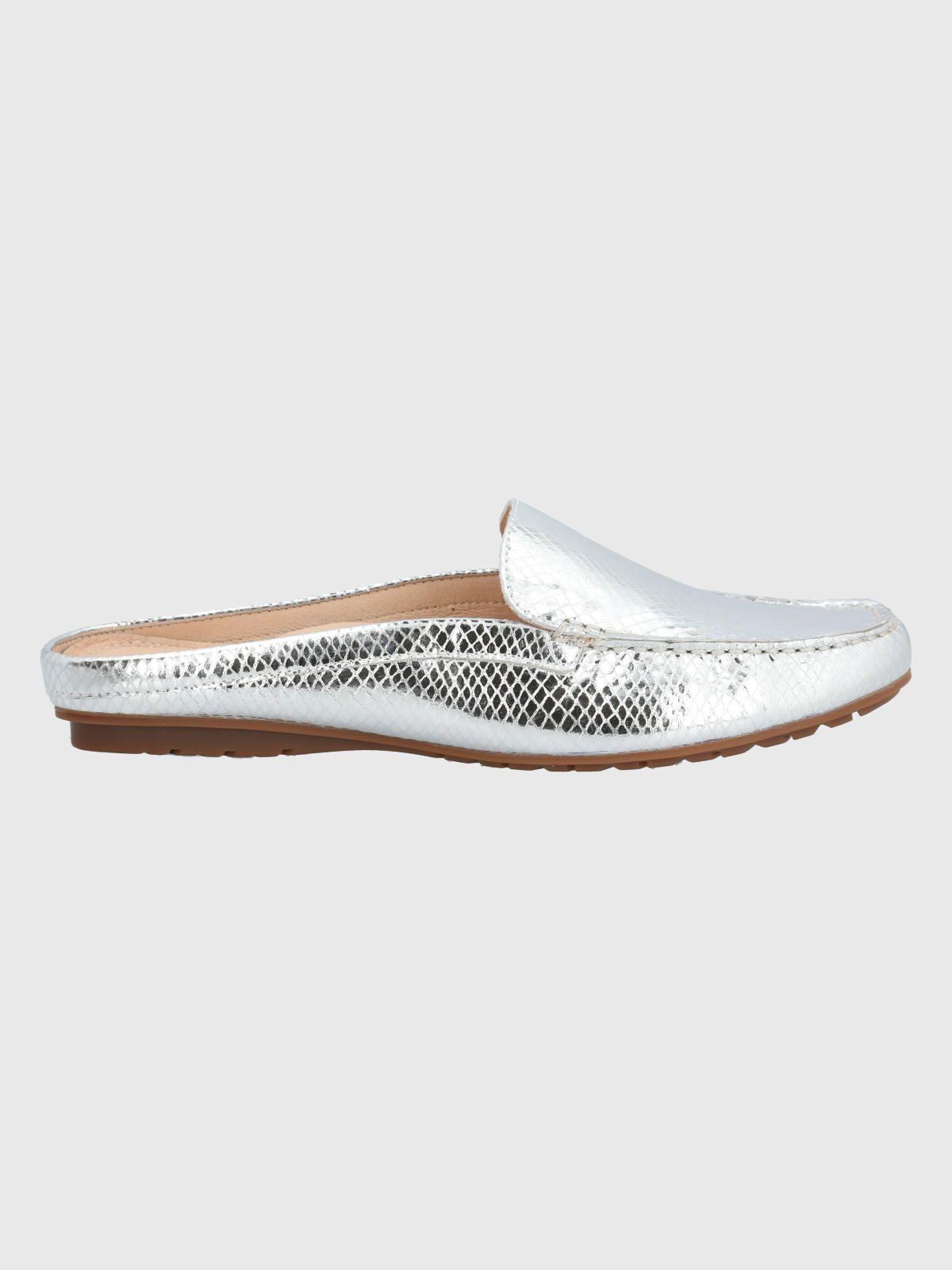 Mocasín Cuero Gris Mujer Cabris -1