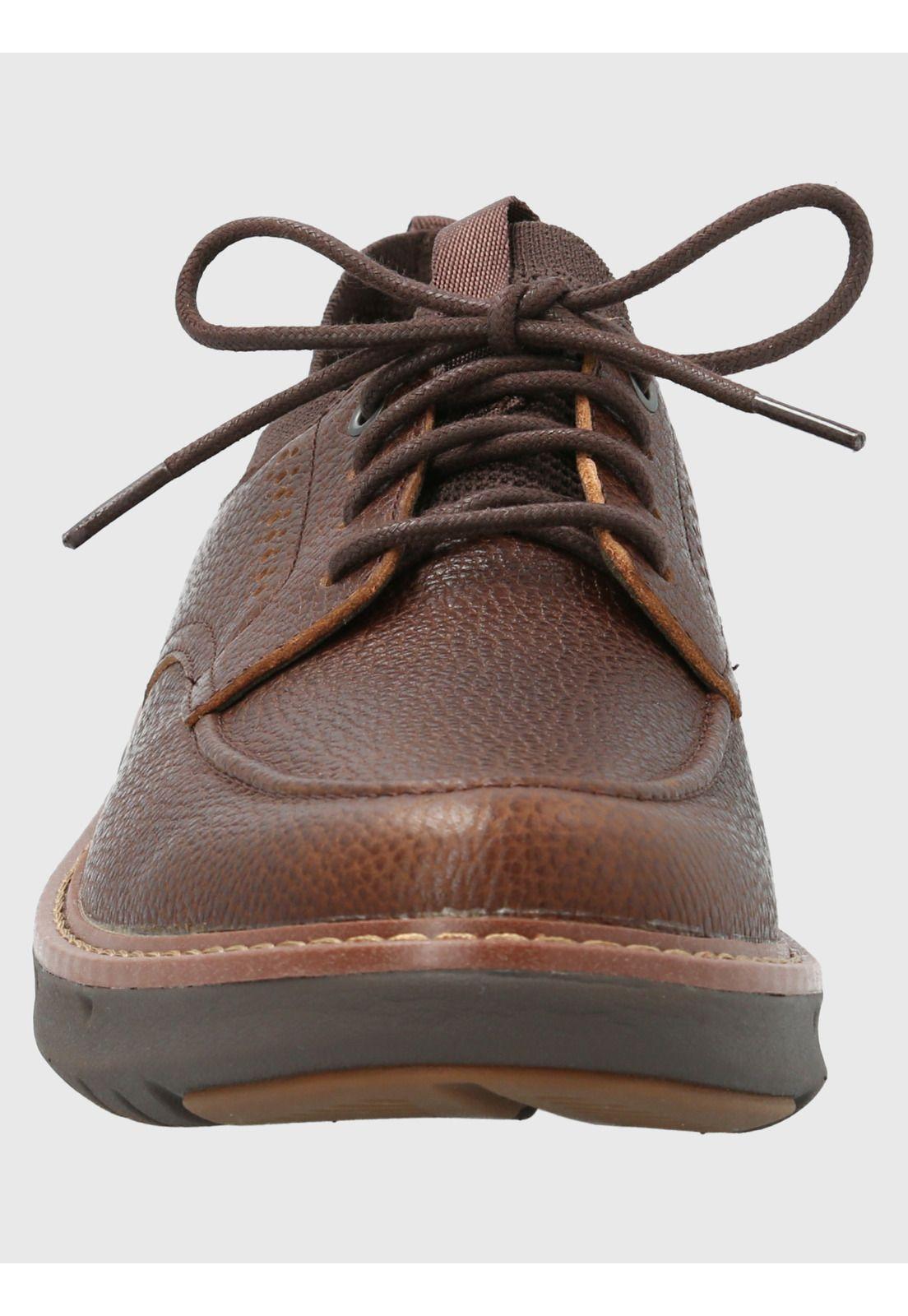 Zapatilla Cuero Hombre Smart Laceup Café-3