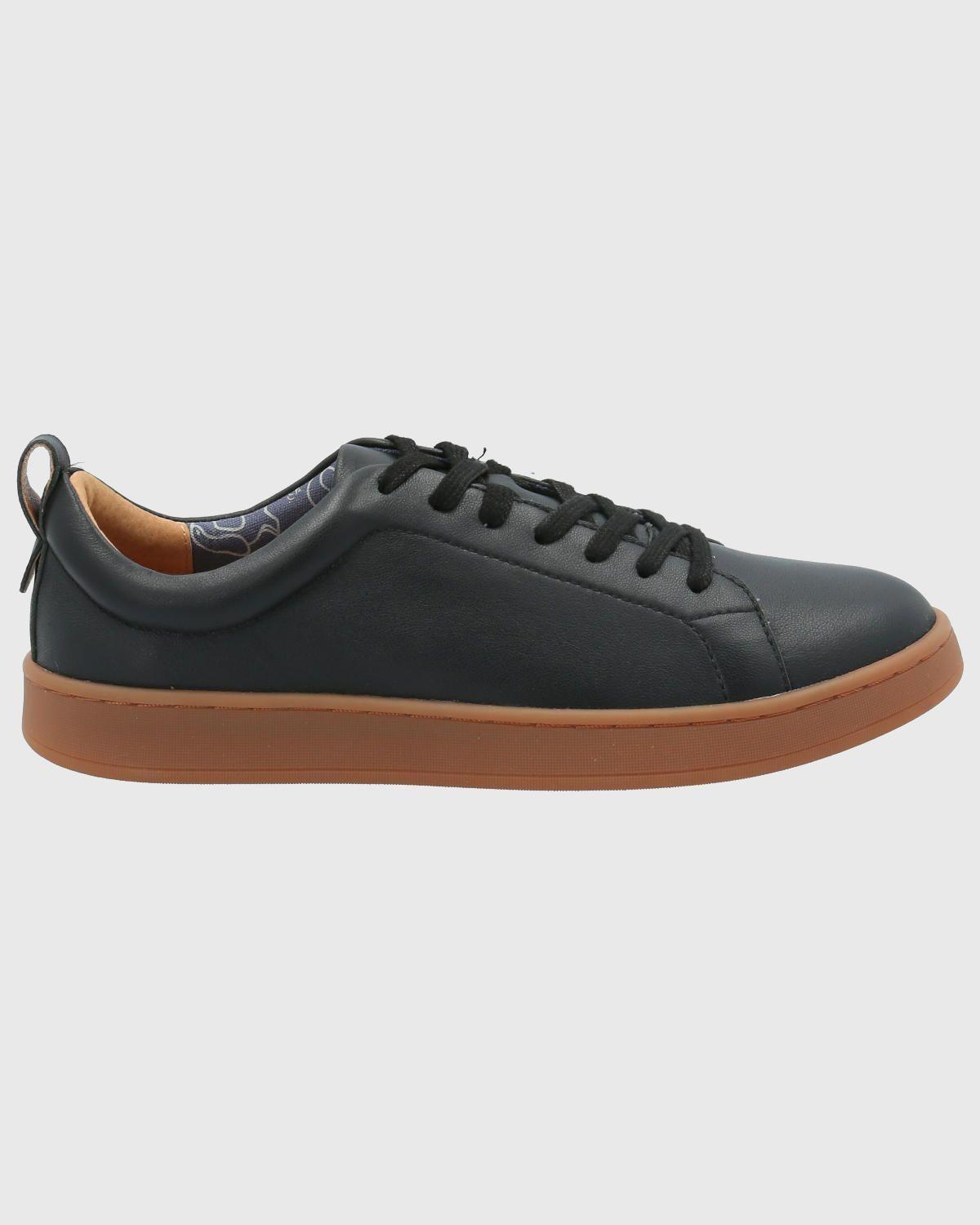 Zapatilla Cuero Mujer Tottem Negro-1