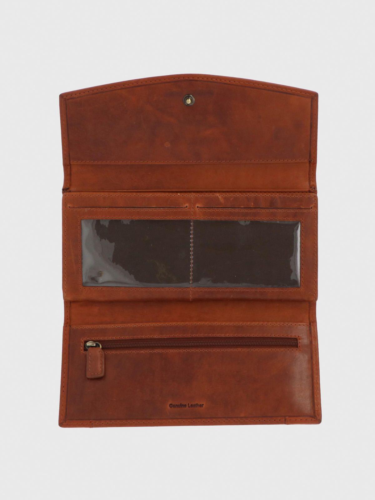 Billetera Cuero Mujer Om Fowler Flap Café-2