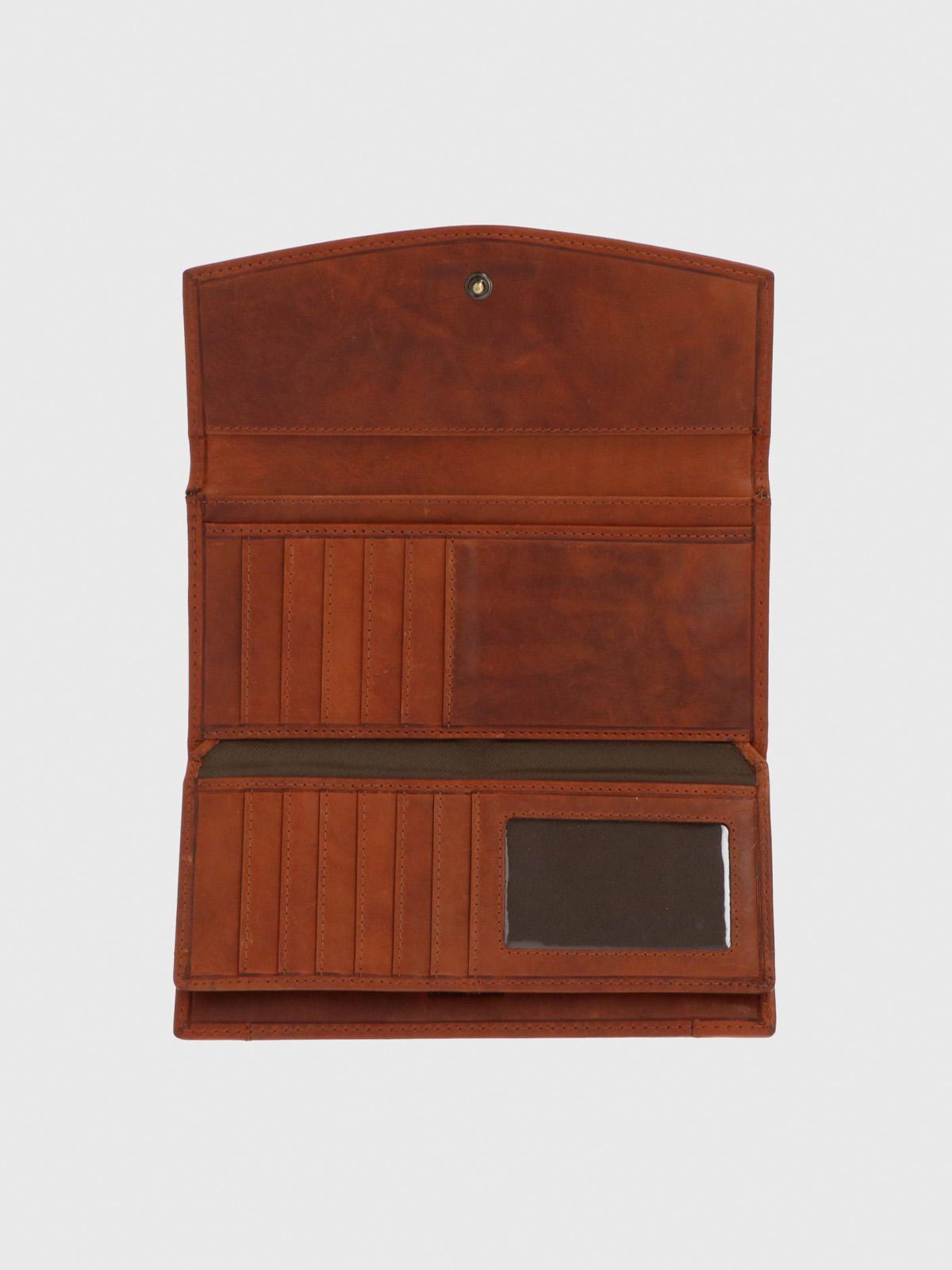 Billetera Cuero Mujer Om Fowler Flap Café-3