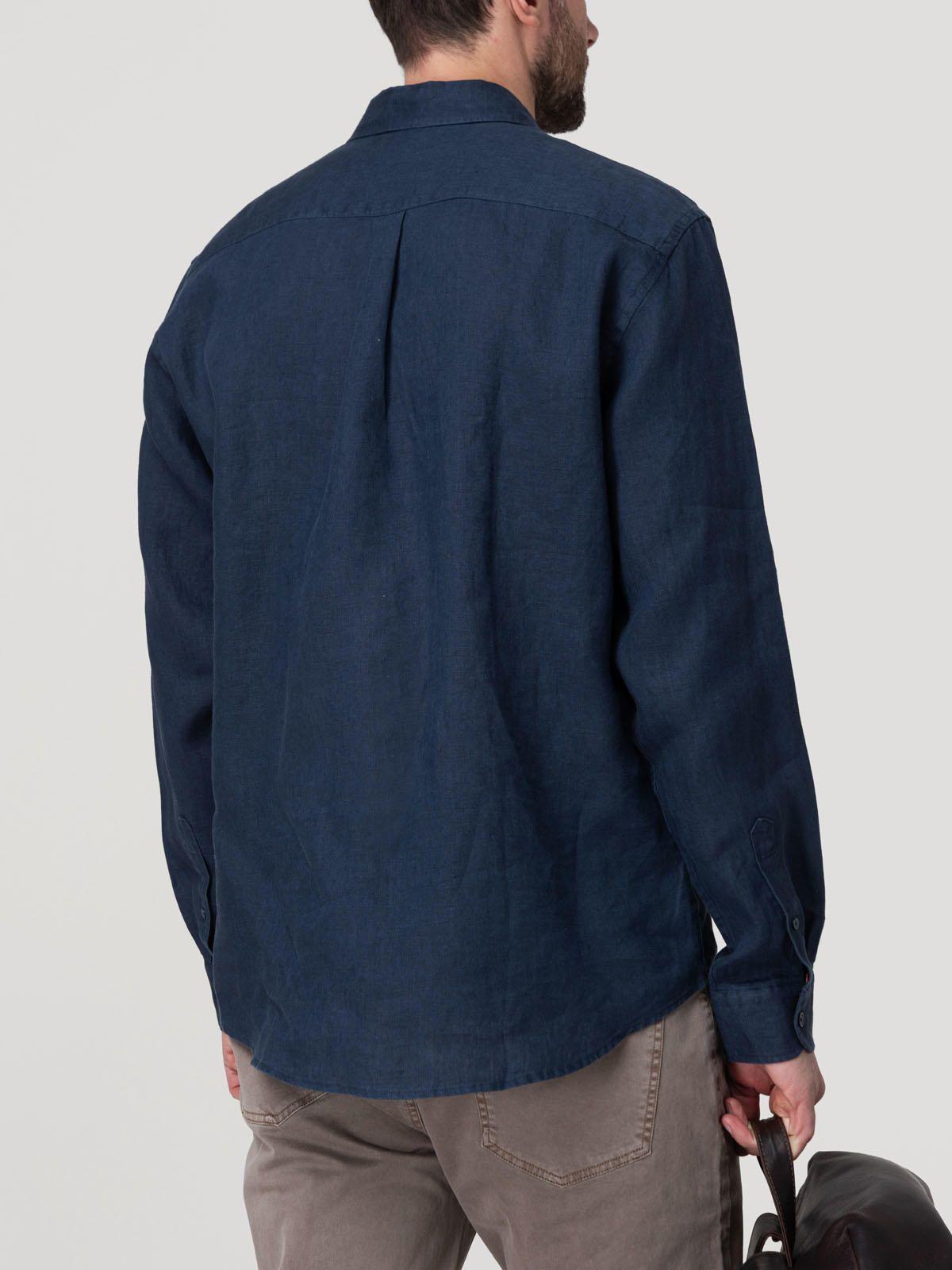 Camisa Lino Orgánico Hombre Linenit Azul-6