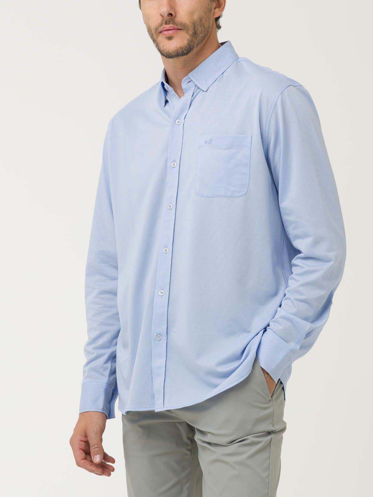 Camisa Algodón Supima® Hombre Jersey Azul-4