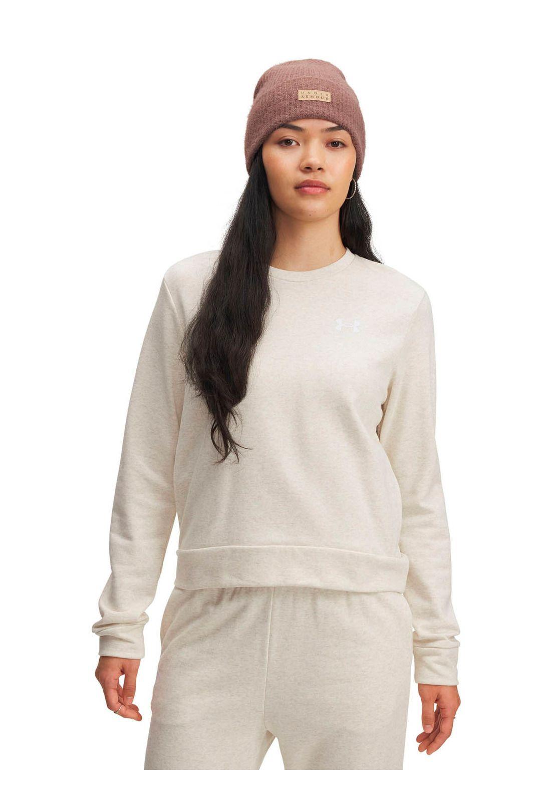 Poleron Lifestyle para mujer Rival Terry Crew café -3
