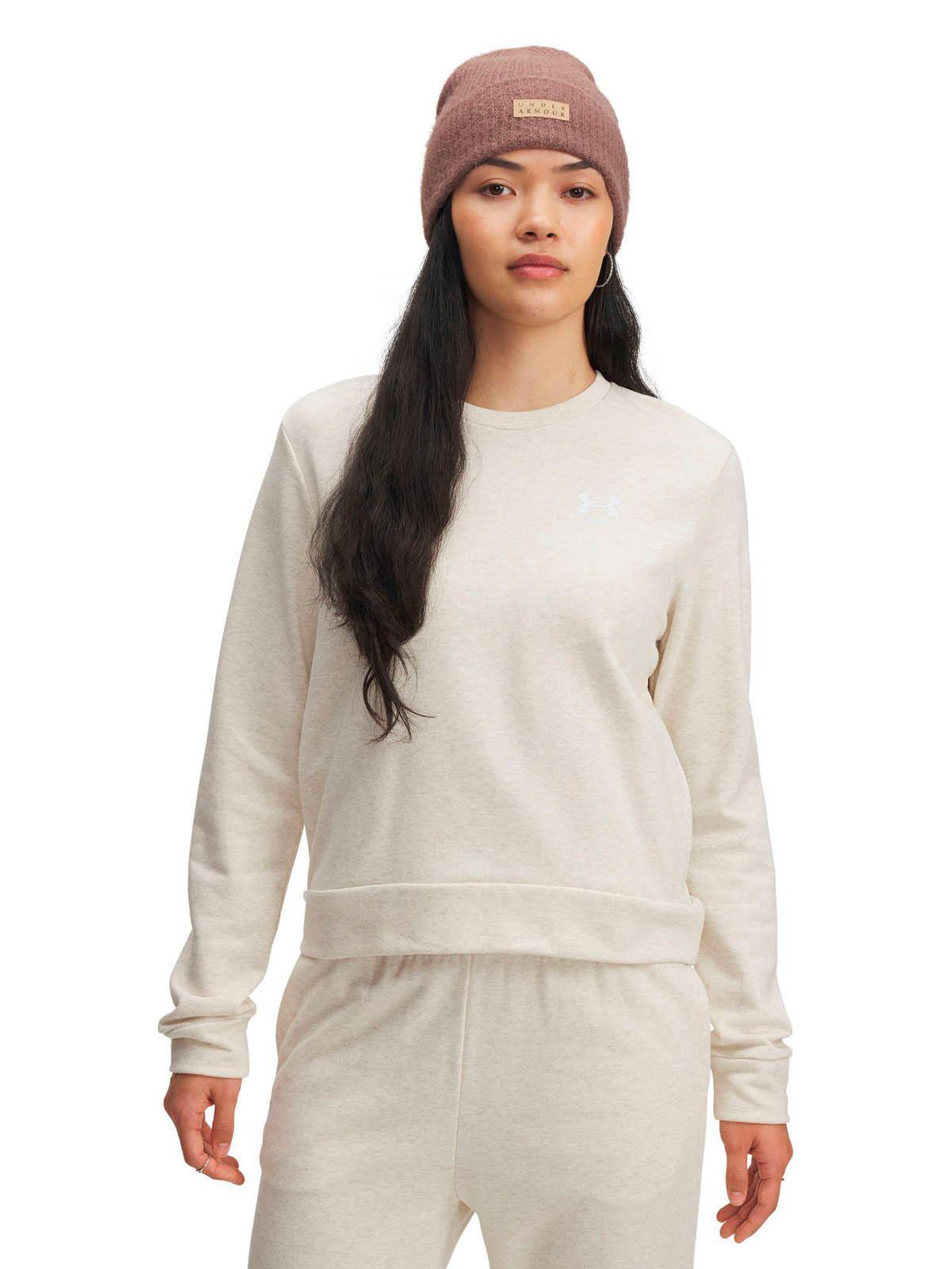 Poleron Lifestyle para mujer Rival Terry Crew café -3