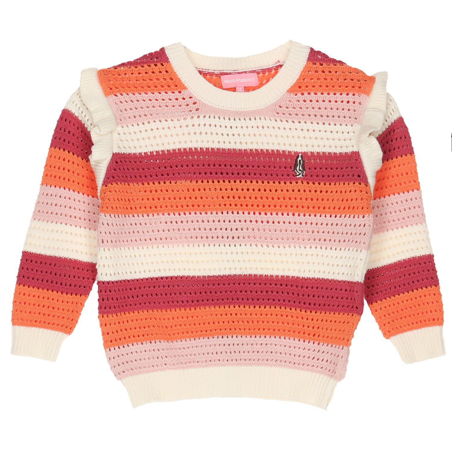 Sweater Niña Calado Rosado-0