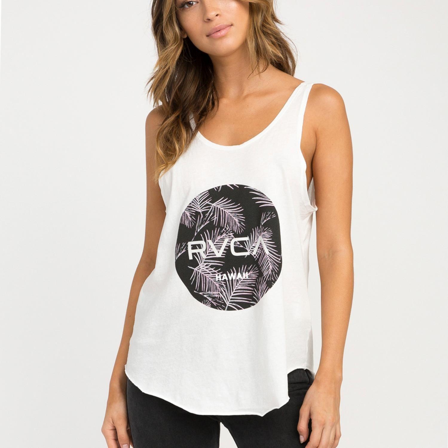 Polera S/M Mujer Hawaii Works Blanco Rvca-0