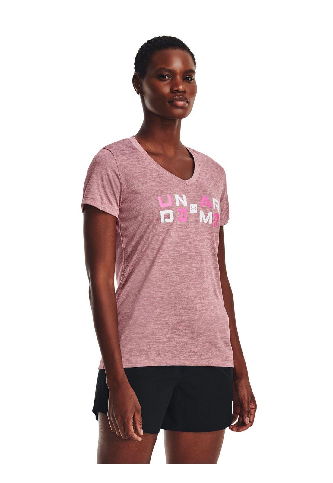 Polera manga corta Twist Tech mujer Rosa-3