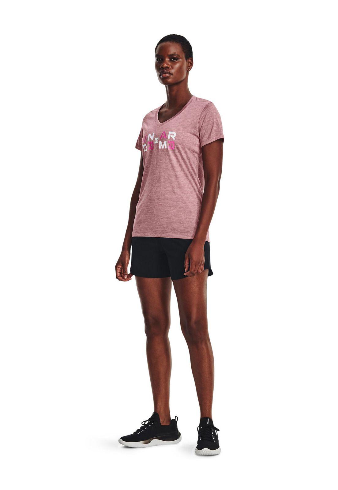 Polera manga corta Twist Tech mujer Rosa-5