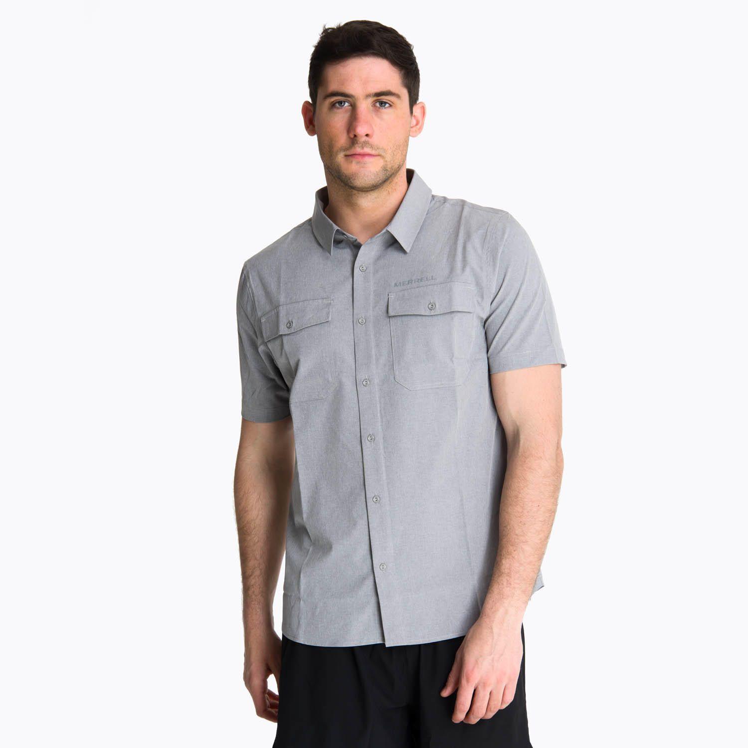 Camisa Manga Corta Hombre Akaroa Gris-0