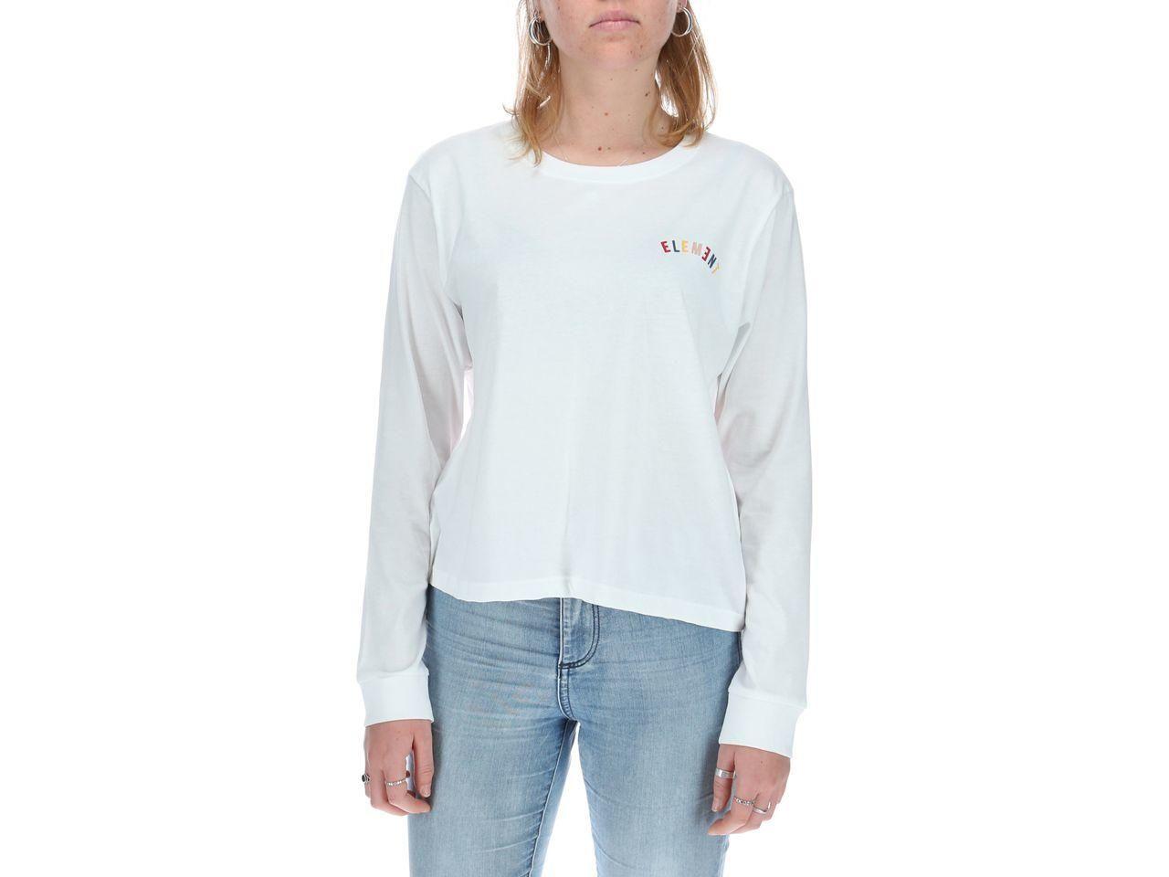 Polera M/L Mujer Rainbow Crop Ls Blanco-0