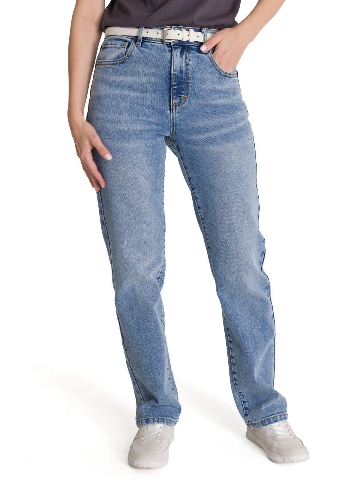 Jeans Mujer Denim High-Rise Straight Azul-0