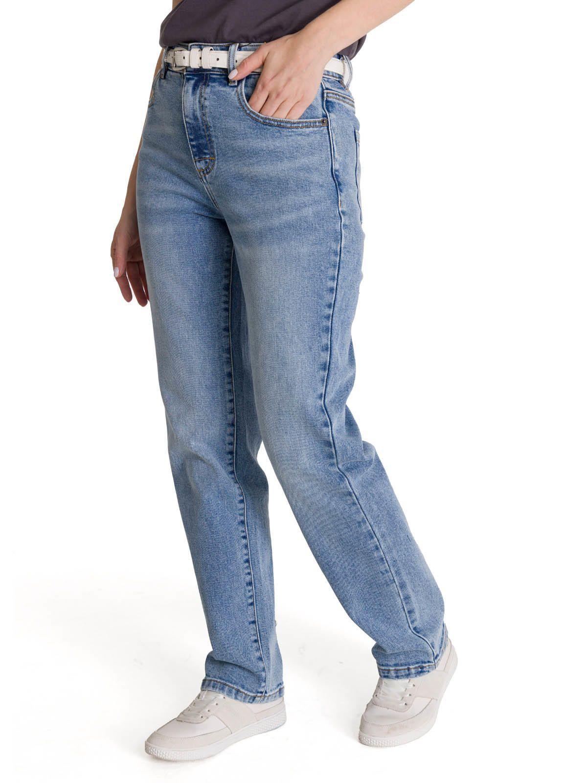Jeans Mujer Denim High-Rise Straight Azul-1