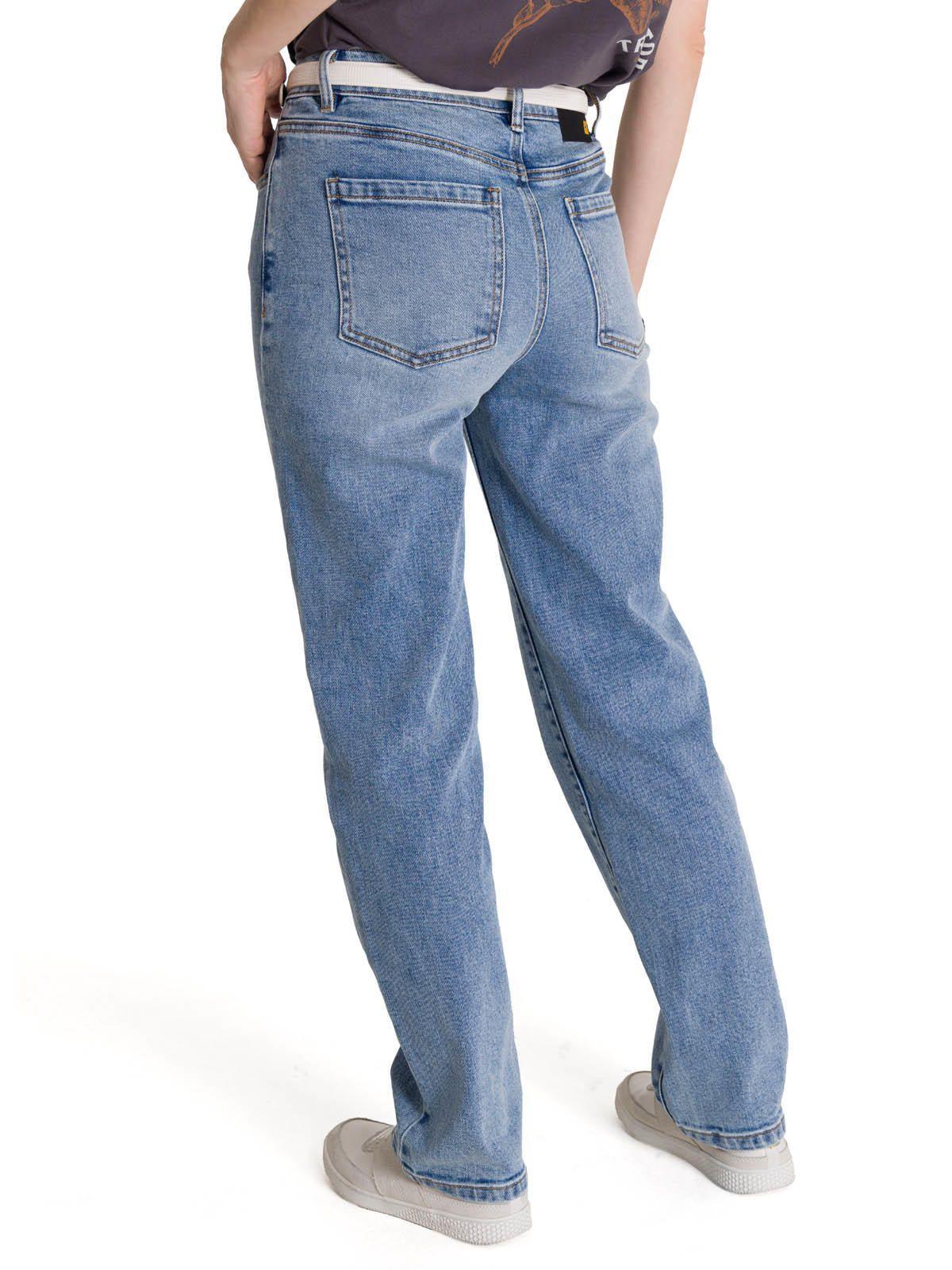 Jeans Mujer Denim High-Rise Straight Azul-3
