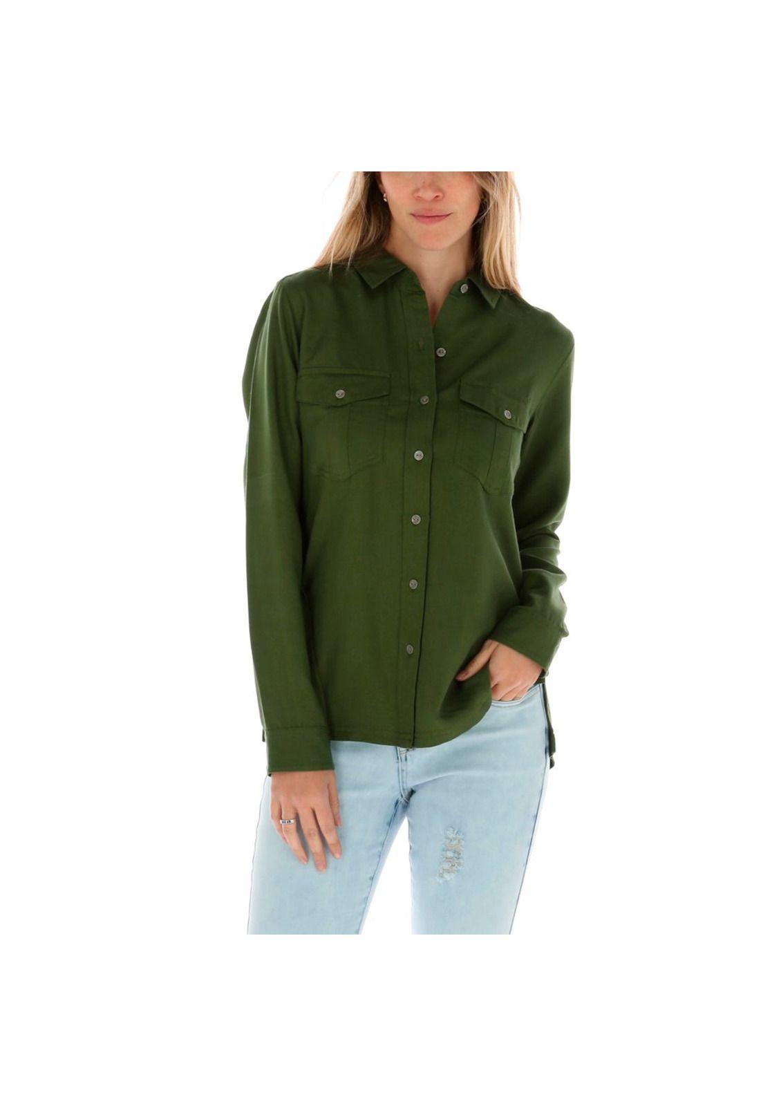 Blusa Ml Mujer Sloan L/S Woven Top Verde-0