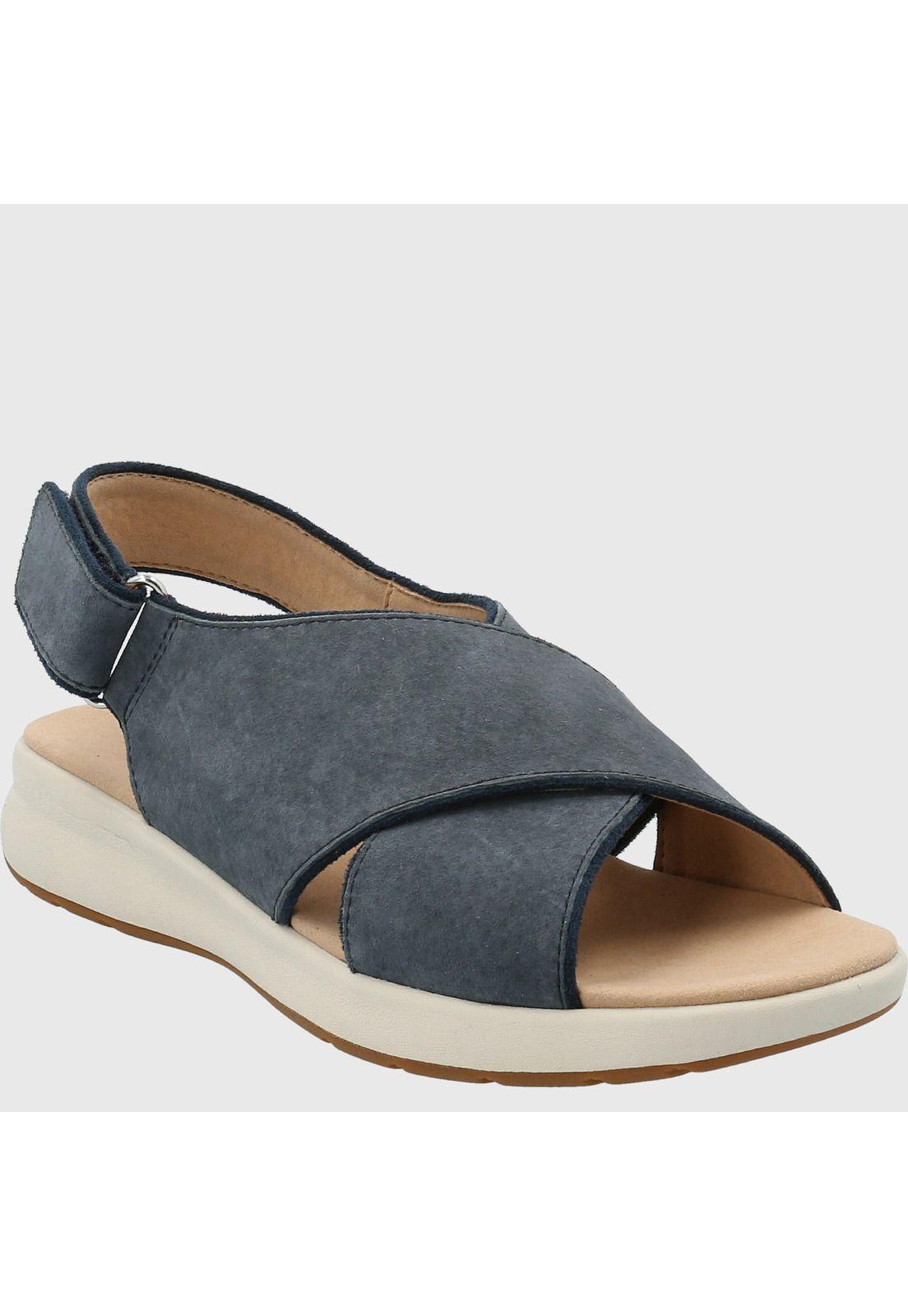 Sandalia Cuero Mujer Spinal Cross Azul-0