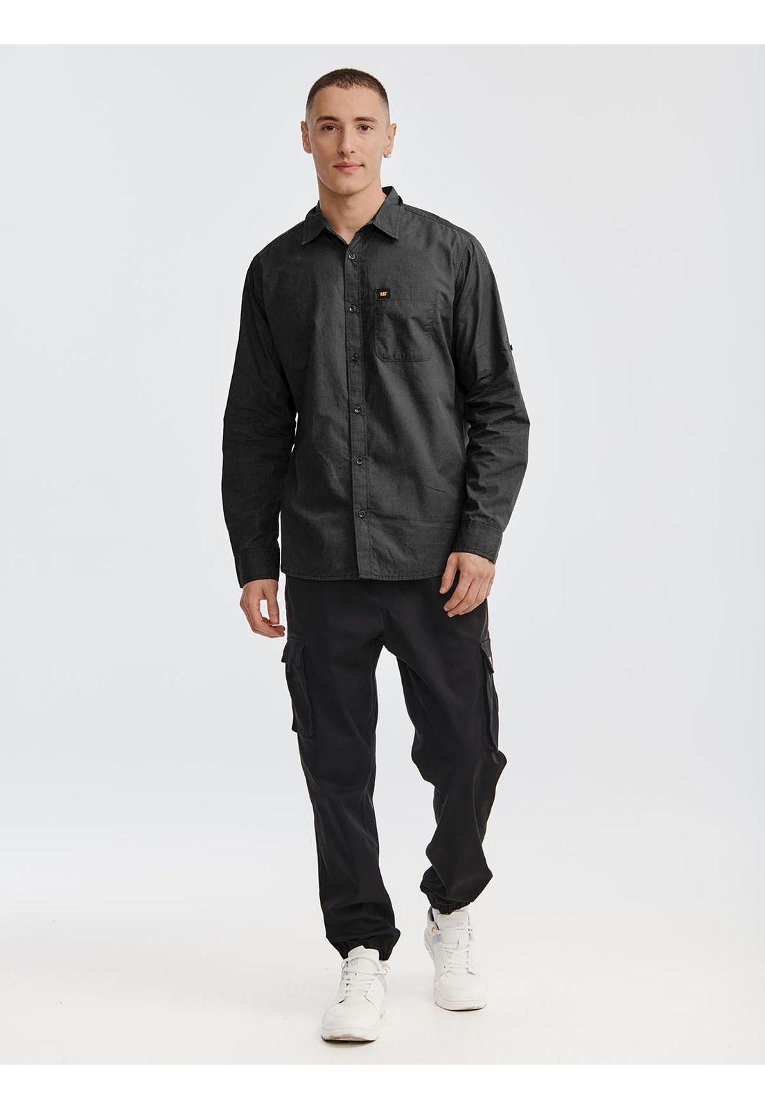 Camisa Manga Larga Casua Fundation Hombre Negro-0