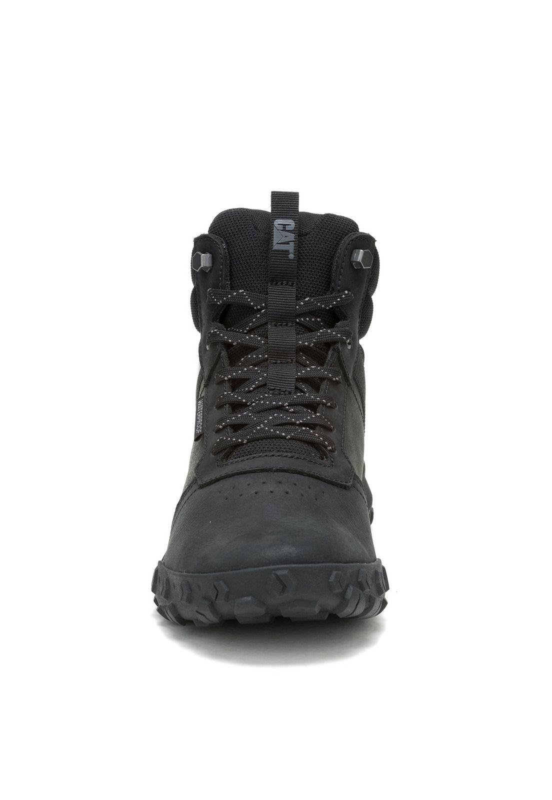 Botin Impermeable Cuero Hombre Hex Ready Mid Negro-4