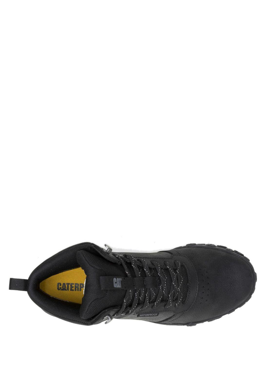 Botin Impermeable Cuero Hombre Hex Ready Mid Negro-6