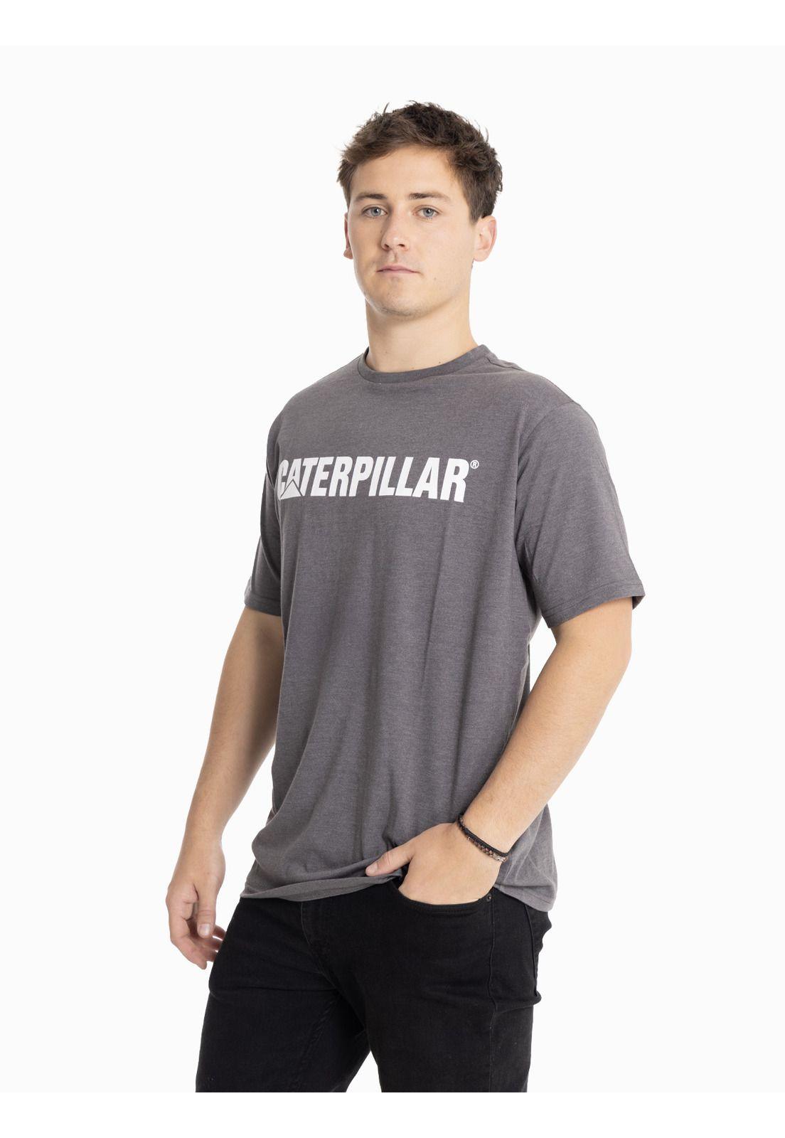 Polera Manga Corta Unisex Caterpillar Logo Tee Gris-1