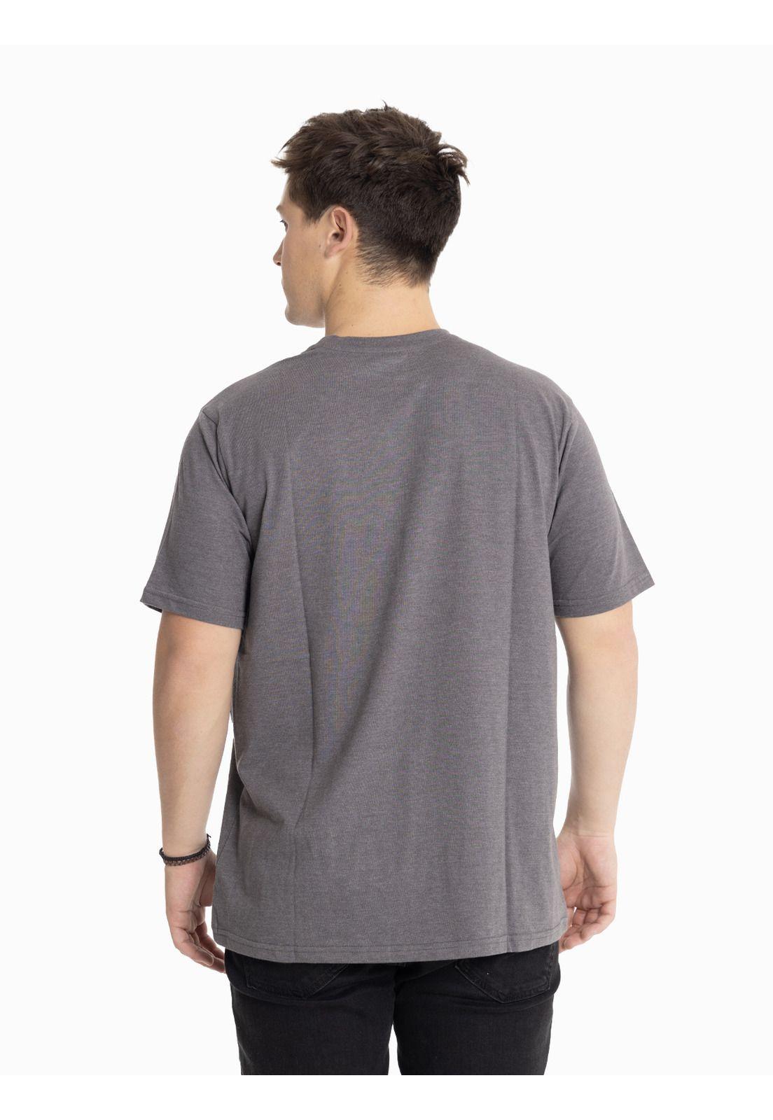 Polera Manga Corta Unisex Caterpillar Logo Tee Gris-3