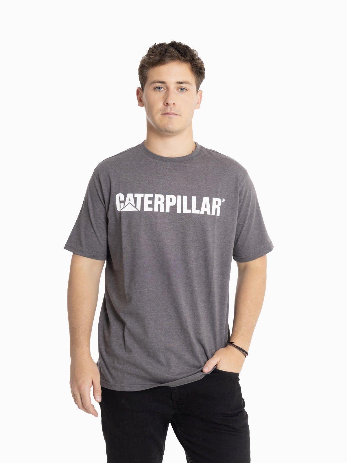 Polera Manga Corta Unisex Caterpillar Logo Tee Gris-0