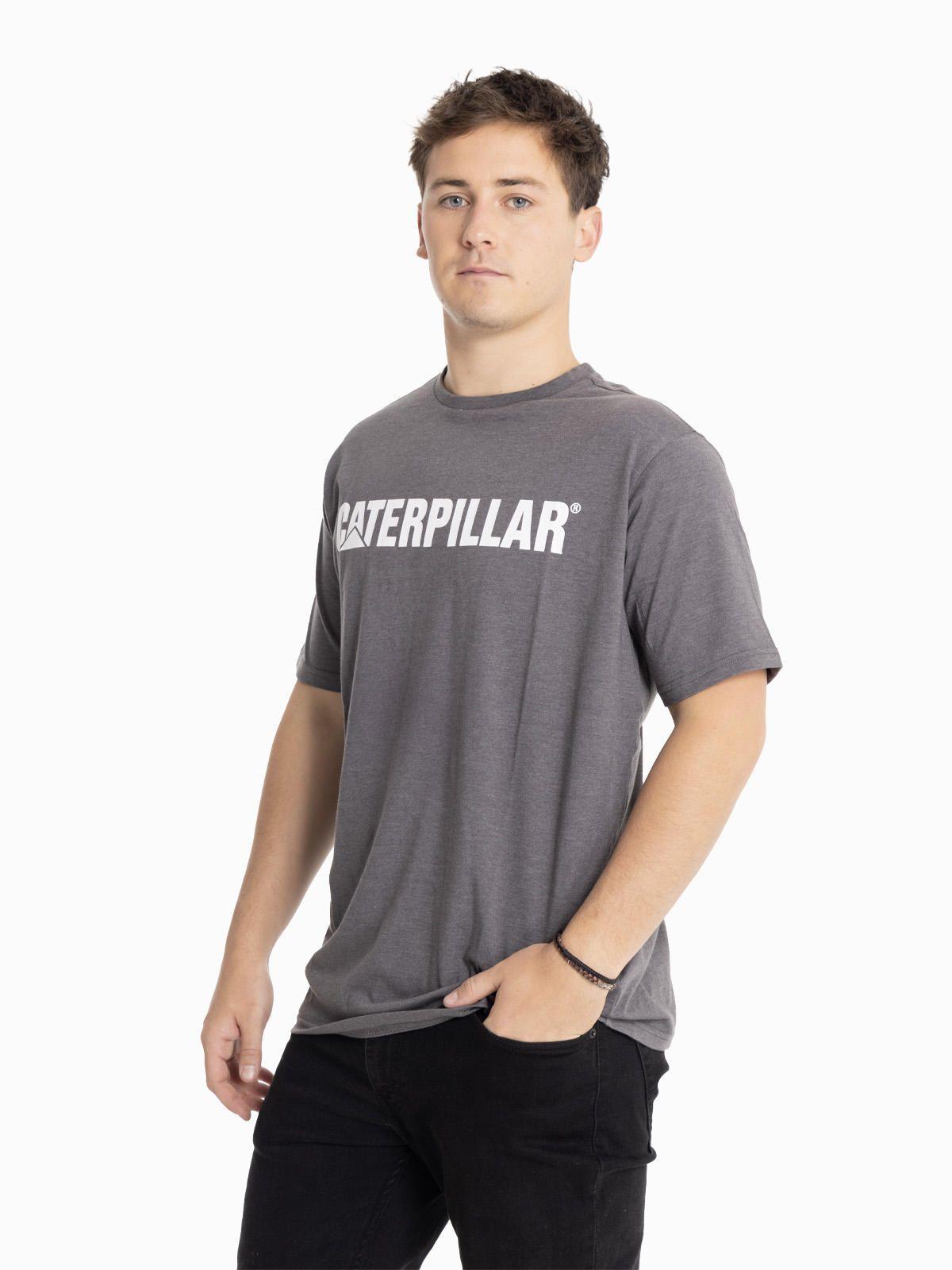 Polera Manga Corta Unisex Caterpillar Logo Tee Gris-1