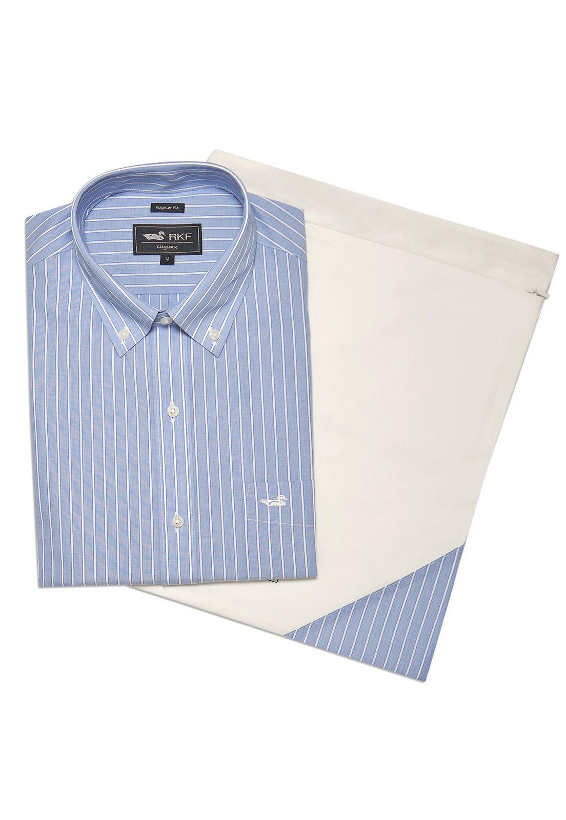 Camisa Cuello Button-Down Hombre WF Celeste-5