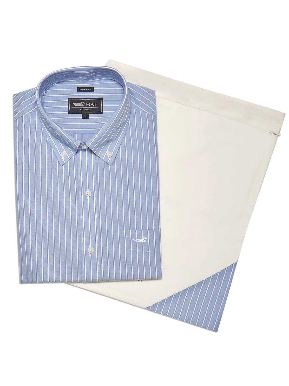 Camisa Cuello Button-Down Hombre WF Celeste-5