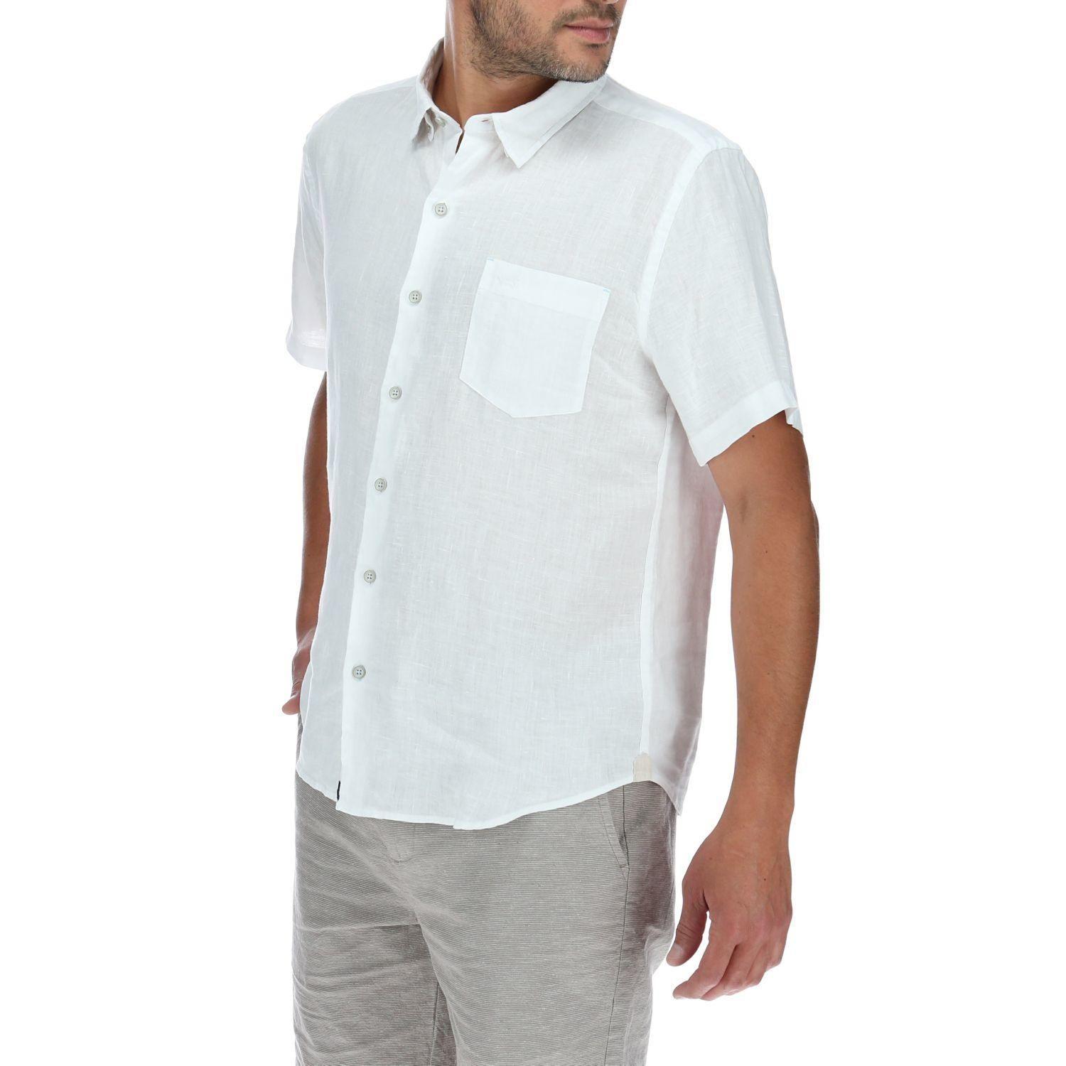 Camisa Lino Hombre Linenshort Blanco Rockford-1