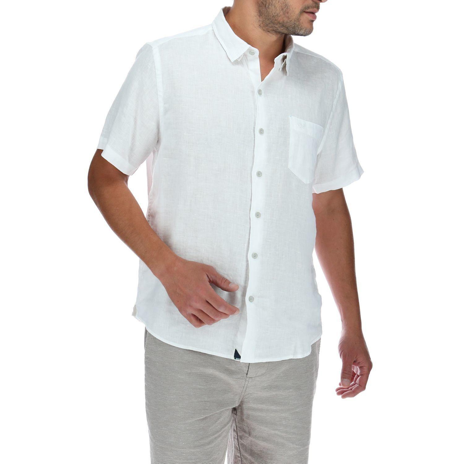Camisa Lino Hombre Linenshort Blanco Rockford-3