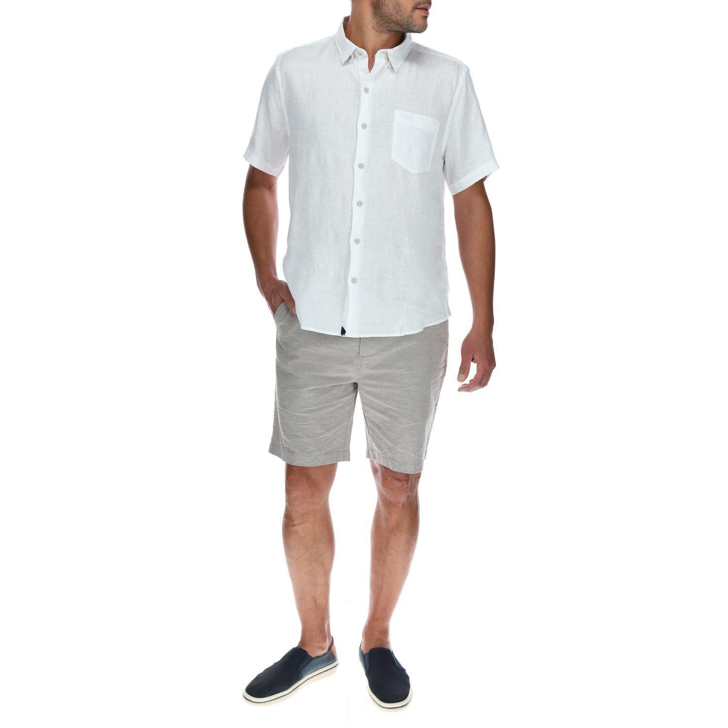 Camisa Lino Hombre Linenshort Blanco Rockford-4