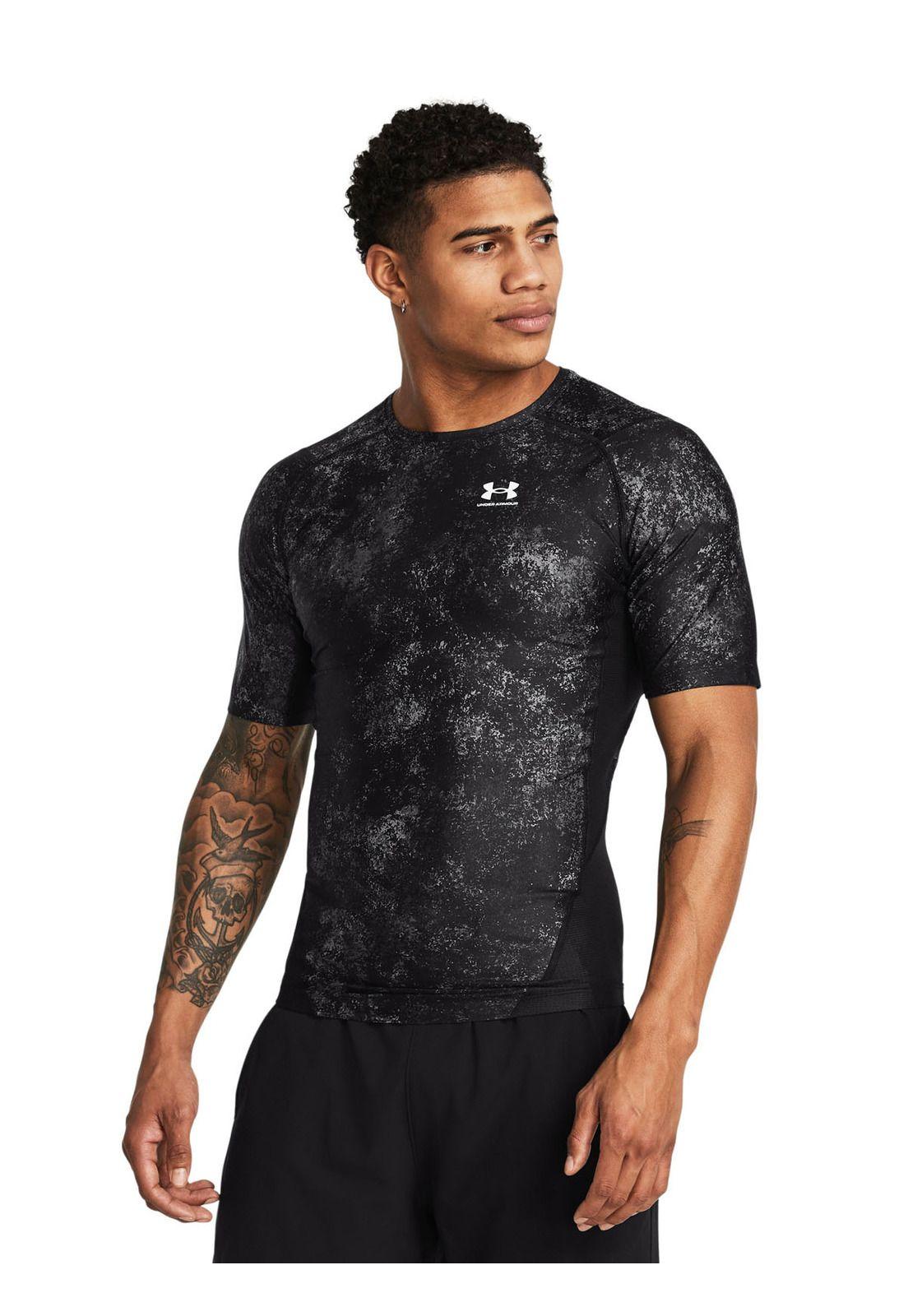 Polera manga cortaHeatGear hombre Negro-3