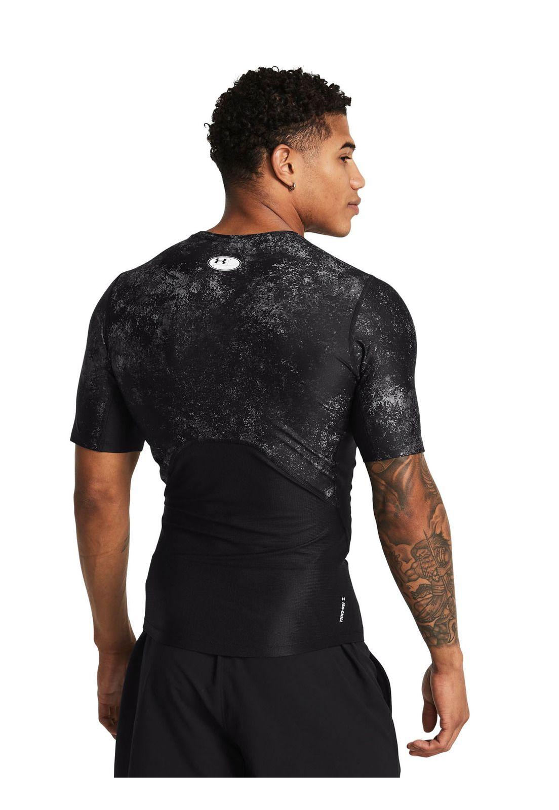 Polera manga cortaHeatGear hombre Negro-4