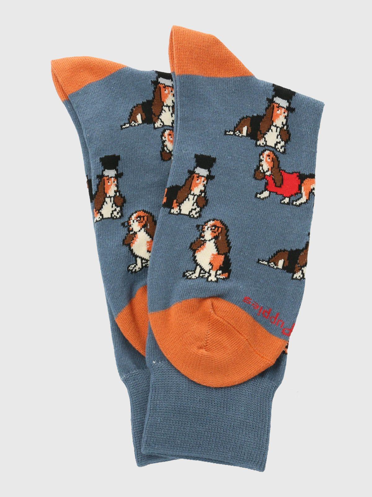 Calcetín Algodón Hombre C Hat Basset Azul-2