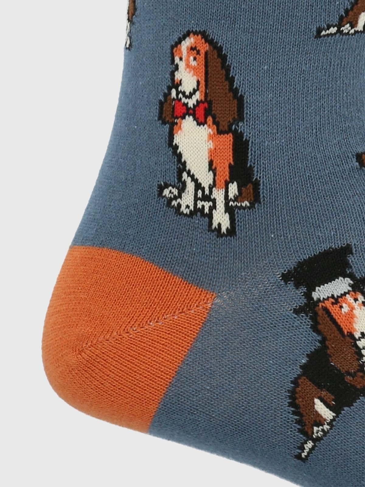 Calcetín Algodón Hombre C Hat Basset Azul-1