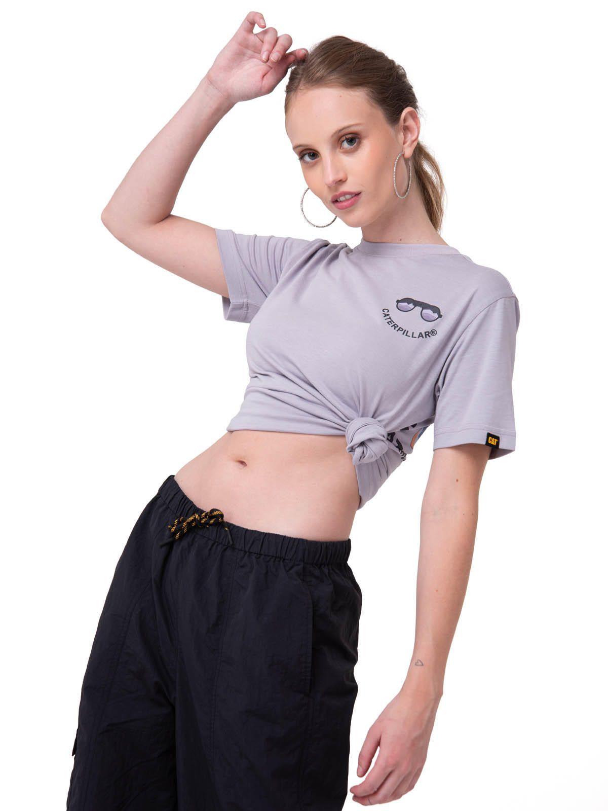 Polera Manga Corta Mujer Diseño Gráfico Lila-0