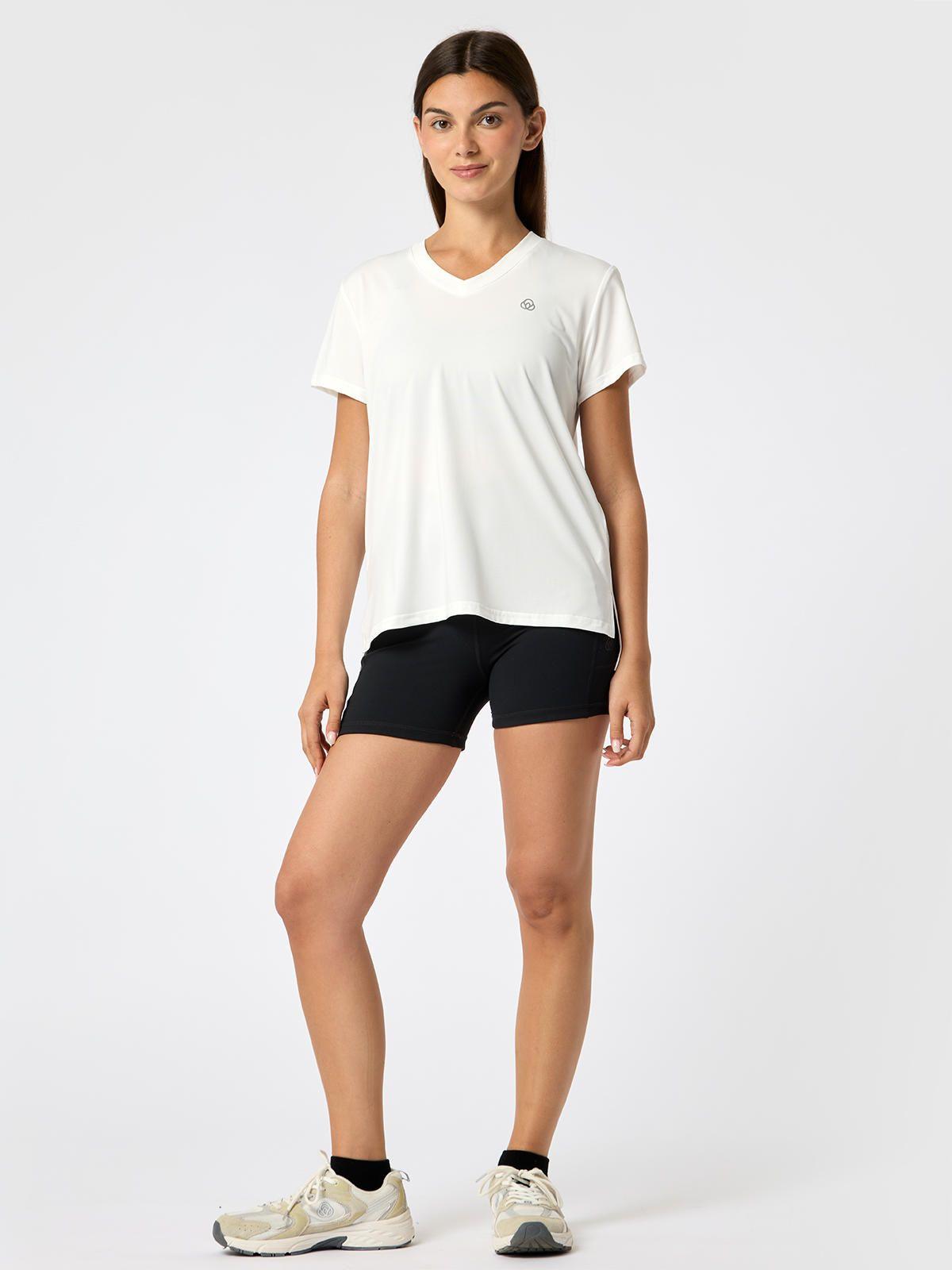 Polera V Neck Rec Blanca Mujer-4