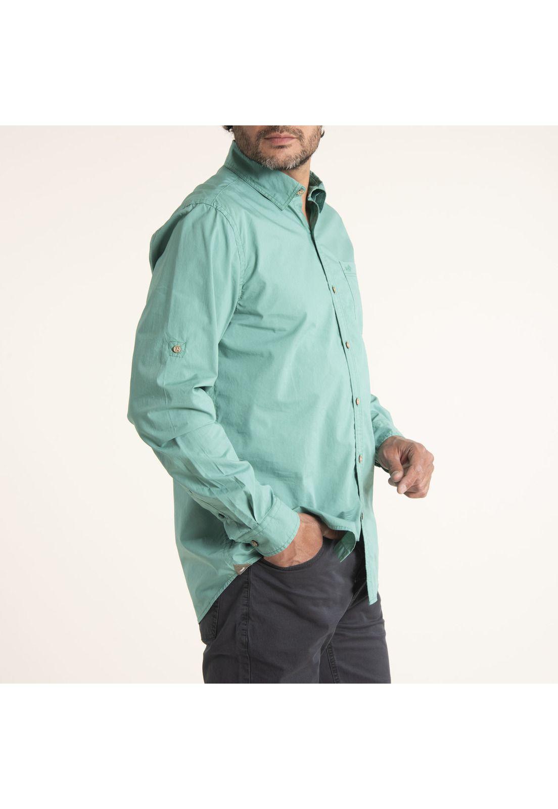 Camisa Hombre Algodón Orgánico Galiton Verde-2