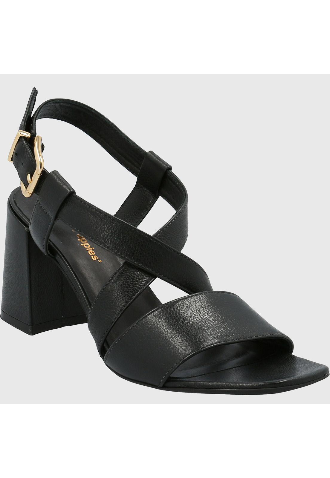 Sandalia Cuero Mujer Rialta Negro-0